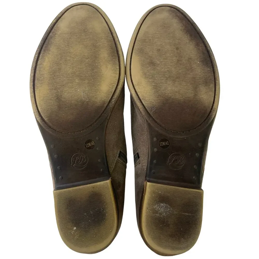 Lucky Brand Women Bartalino Tan Leather Suede Dual Zip 1.5